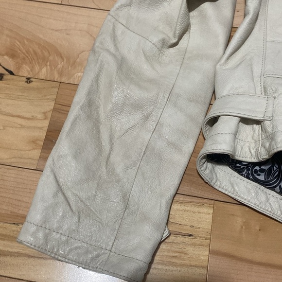 Vintage Off-White Moto Leather Jacket - Picture 16 of 17